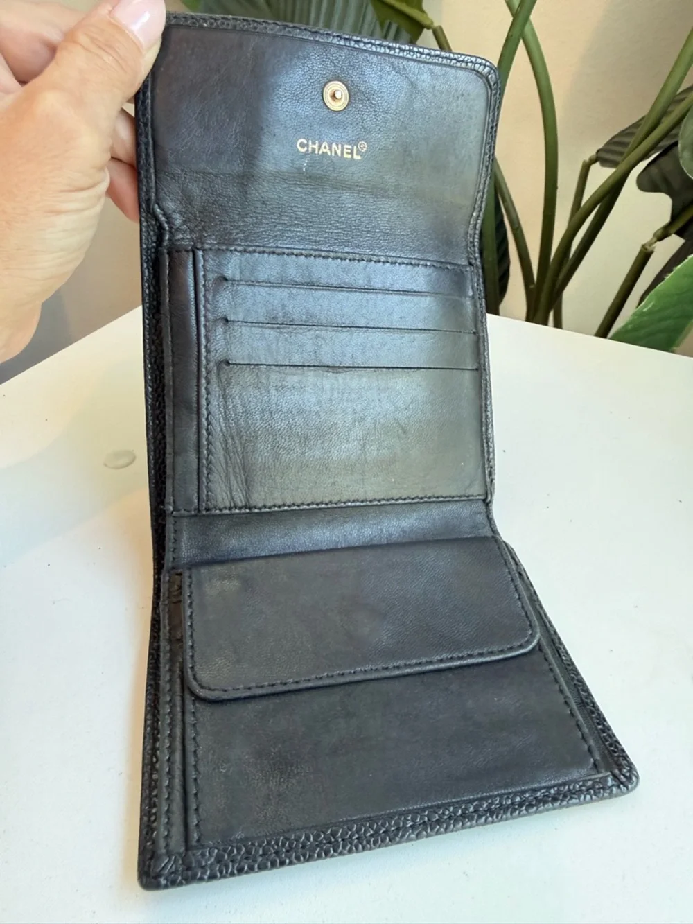 Chanel ‘Caviar Leather Tri Fold Wallet’